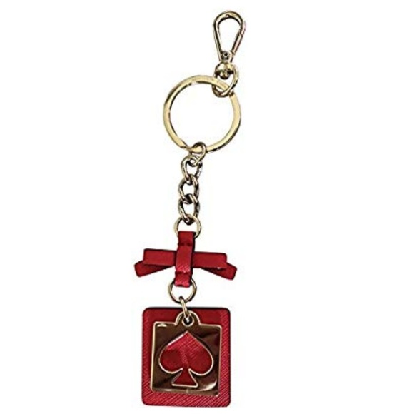 ♤New Kate Spade Classic Red Logo Key Fob♤ - Picture 1 of 8